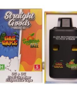 Straight Goods Supply Co. 6 Gram Dual Chamber Disposable Vapes – Gas Cake + Tangerine Haze THC Distillate