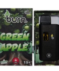 Burn 3mL Disposable Vapes – Green Apple THC Distillate