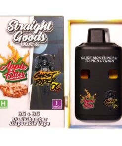 Straight Goods Supply Co. 6 Gram Dual Chamber Disposable Vapes – Apple Fritter + Ghost Rider OG THC Distillate