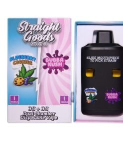 Straight Goods Supply Co. 6 Gram Dual Chamber Disposable Vapes – Blueberry Cookies + Bubba Kush THC Distillate