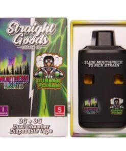 Straight Goods Supply Co. 6 Gram Dual Chamber Disposable Vapes – Northern Lights + Durban Poison THC Distillate