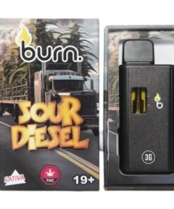 Burn 3mL Disposable Vapes – Sour Diesel THC Distillate
