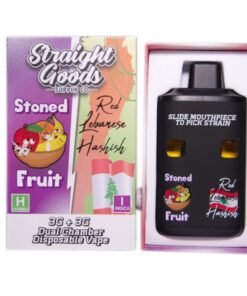 Straight Goods Supply Co. 6 Gram Dual Chamber Disposable Vapes – Stoned Fruit + Red Lebanese Hashish THC Distillate)